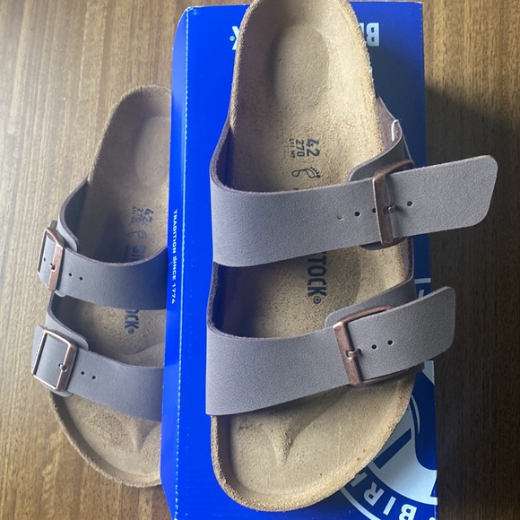 Birkenstock Arizona Soft Slide Sandal in Mocha Sz: EU42/US L 11 US M 9 - Picture 2 of 7